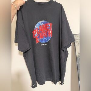 Balenciaga Distressed Planet Earth TShirt Size 4 (XL)